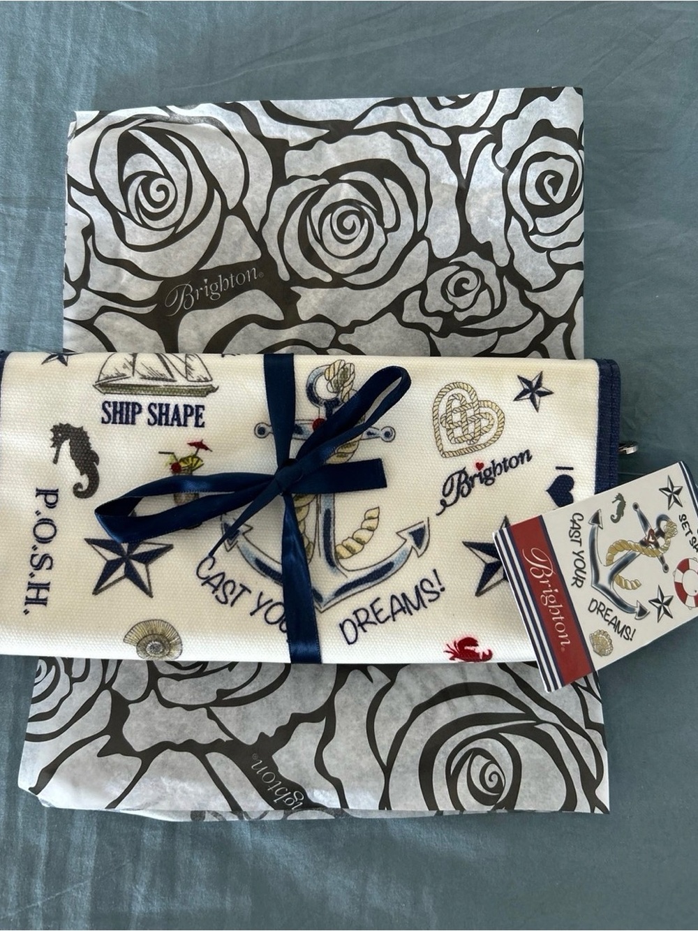 Brighton Nautical Anchor Cosmetic Bag NWT!